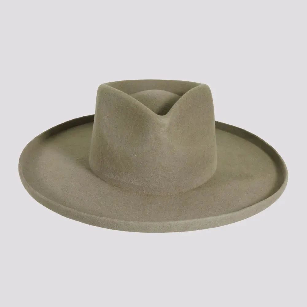 Rustler | Womens Wool Felt Teardrop Fedora Hat with Curled Brim