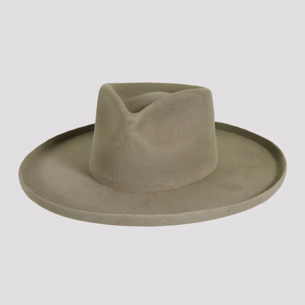 Rustler | Womens Wool Felt Teardrop Fedora Hat with Curled Brim