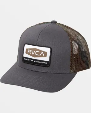 RVCA BOY'S MISSION TRUCKER HAT - DARK GREY