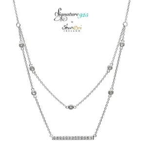 Signature 925 Collection Double Chain Bar Necklace