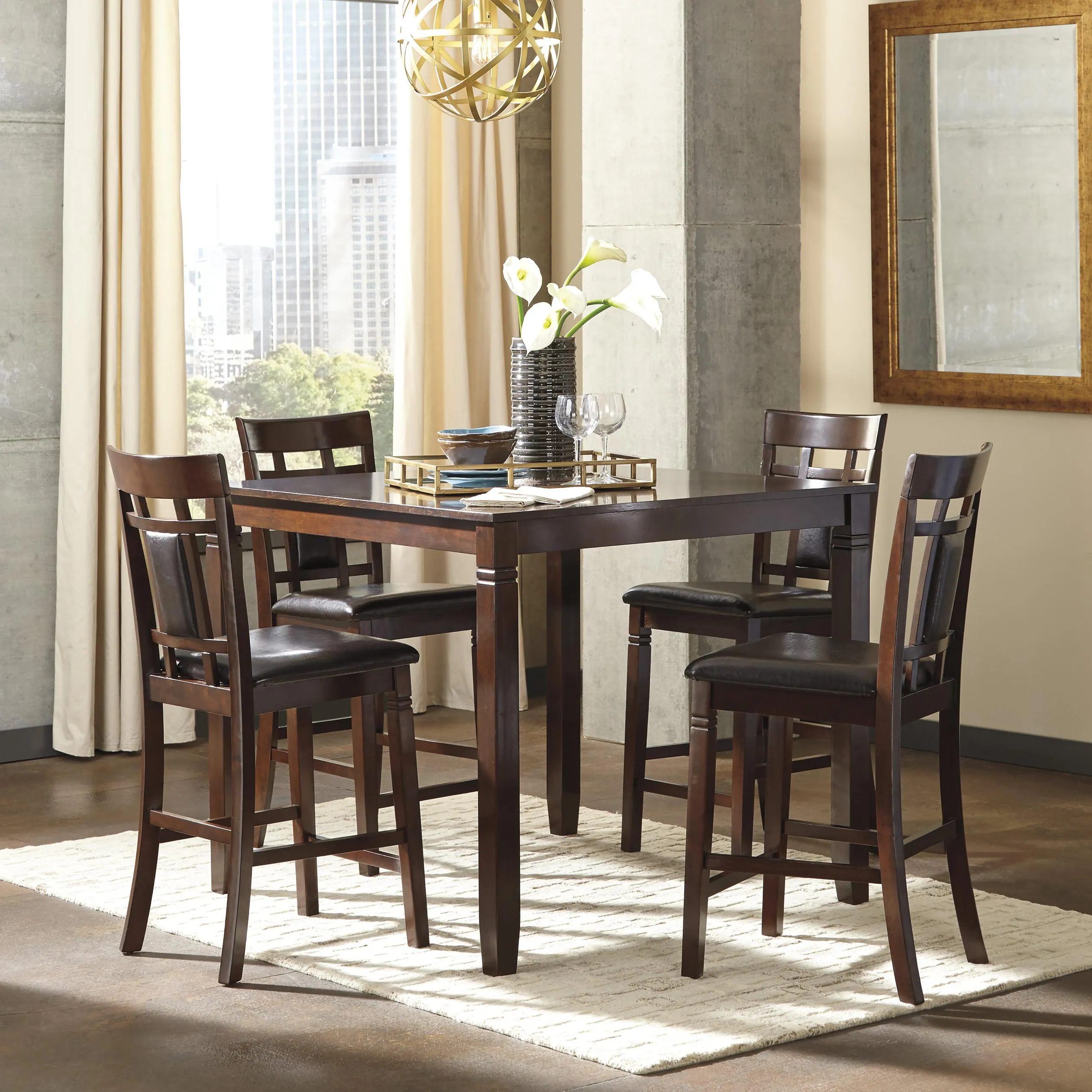 Signature Design by Ashley Bennox 5 pc Counter Height Dinette D384-223