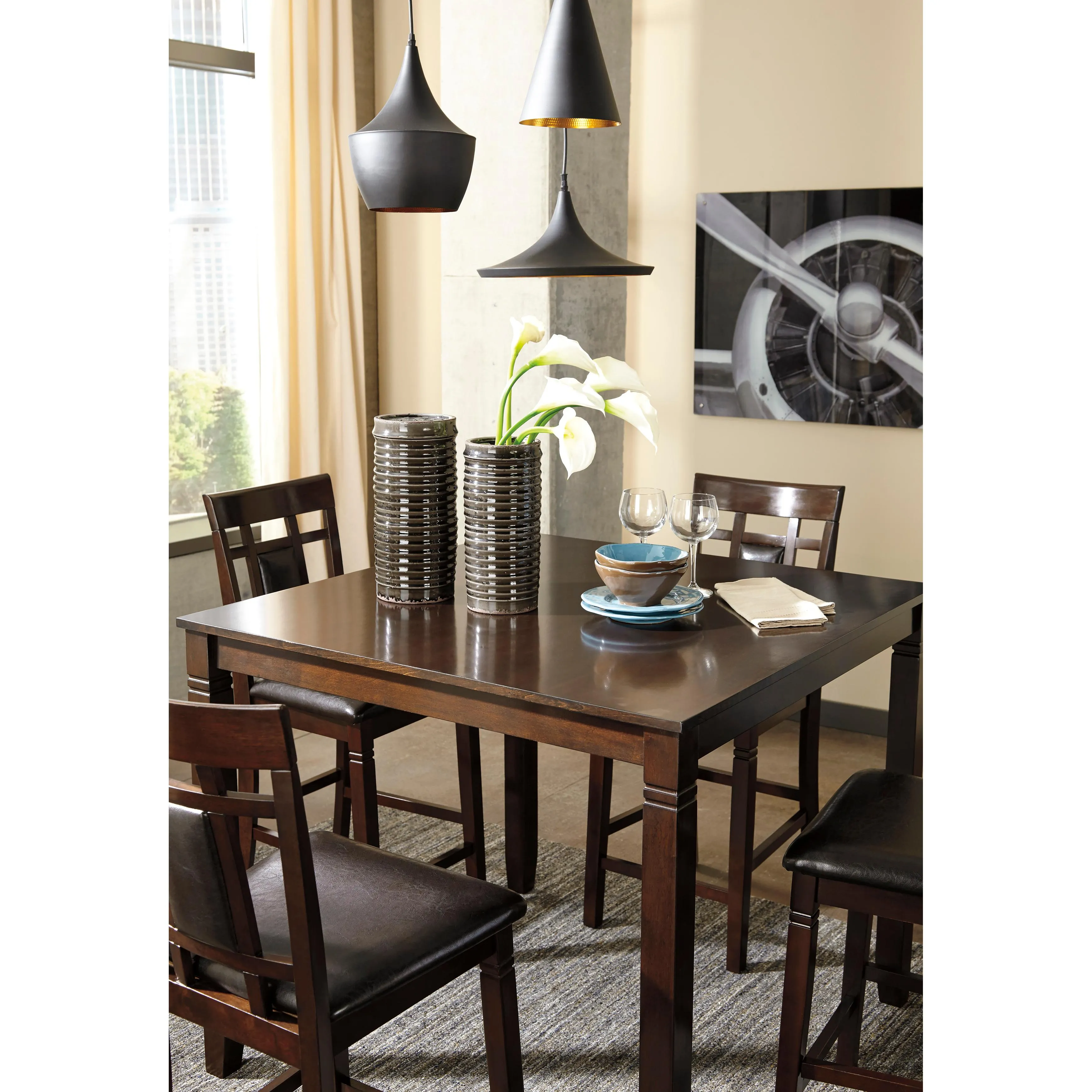 Signature Design by Ashley Bennox 5 pc Counter Height Dinette D384-223