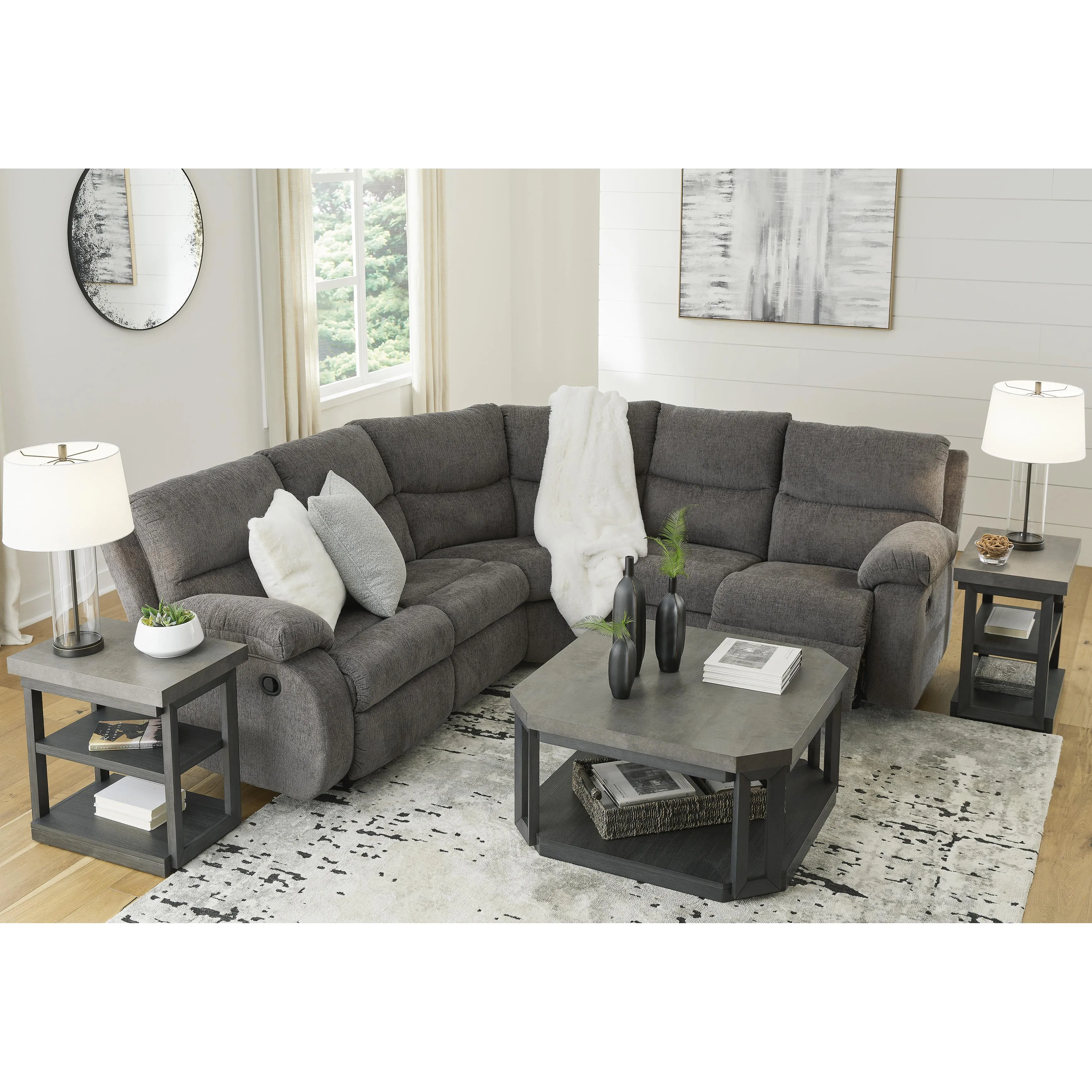 Signature Design by Ashley Museum Reclining Fabric 2 pc Sectional 8180748C/8180750C