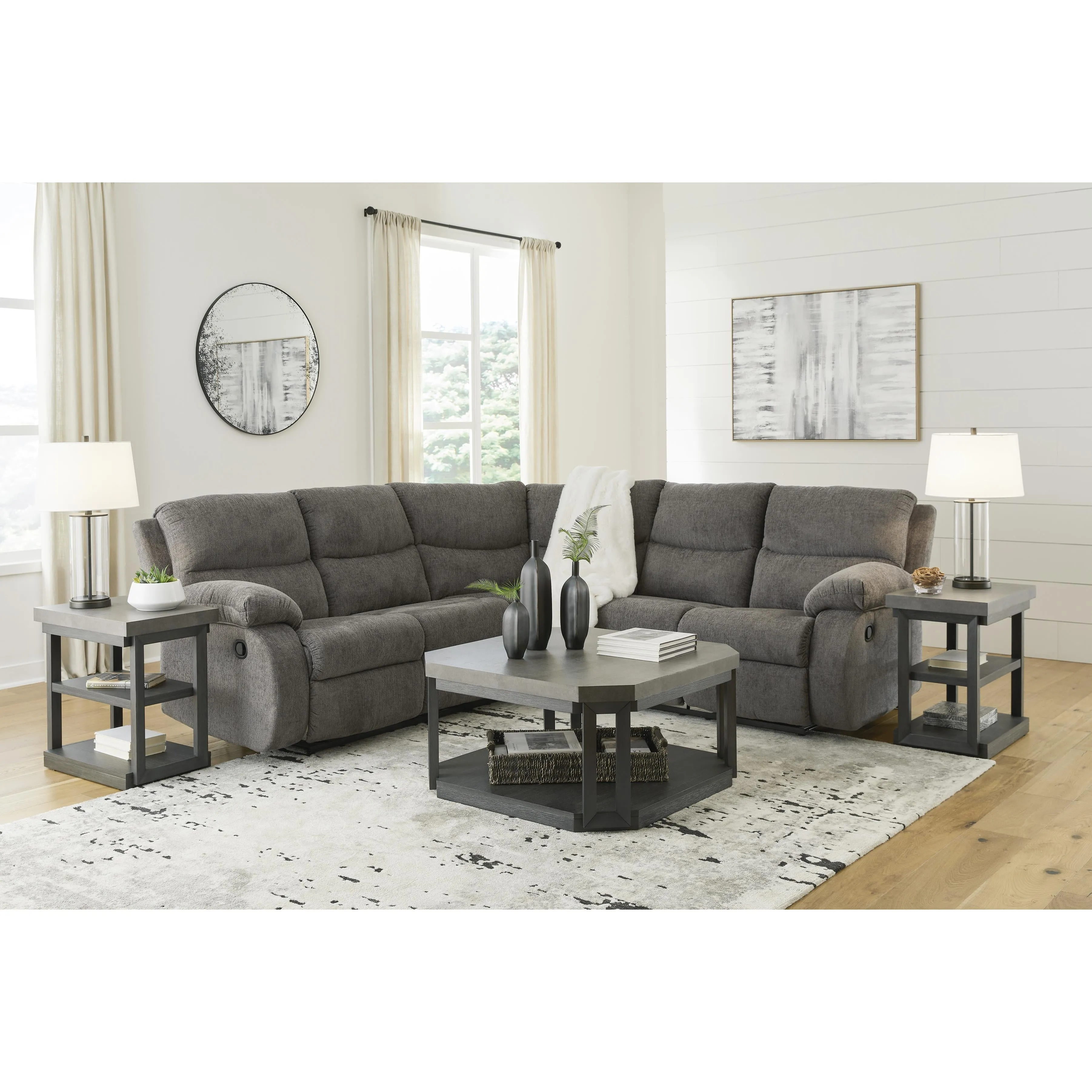 Signature Design by Ashley Museum Reclining Fabric 2 pc Sectional 8180748C/8180750C