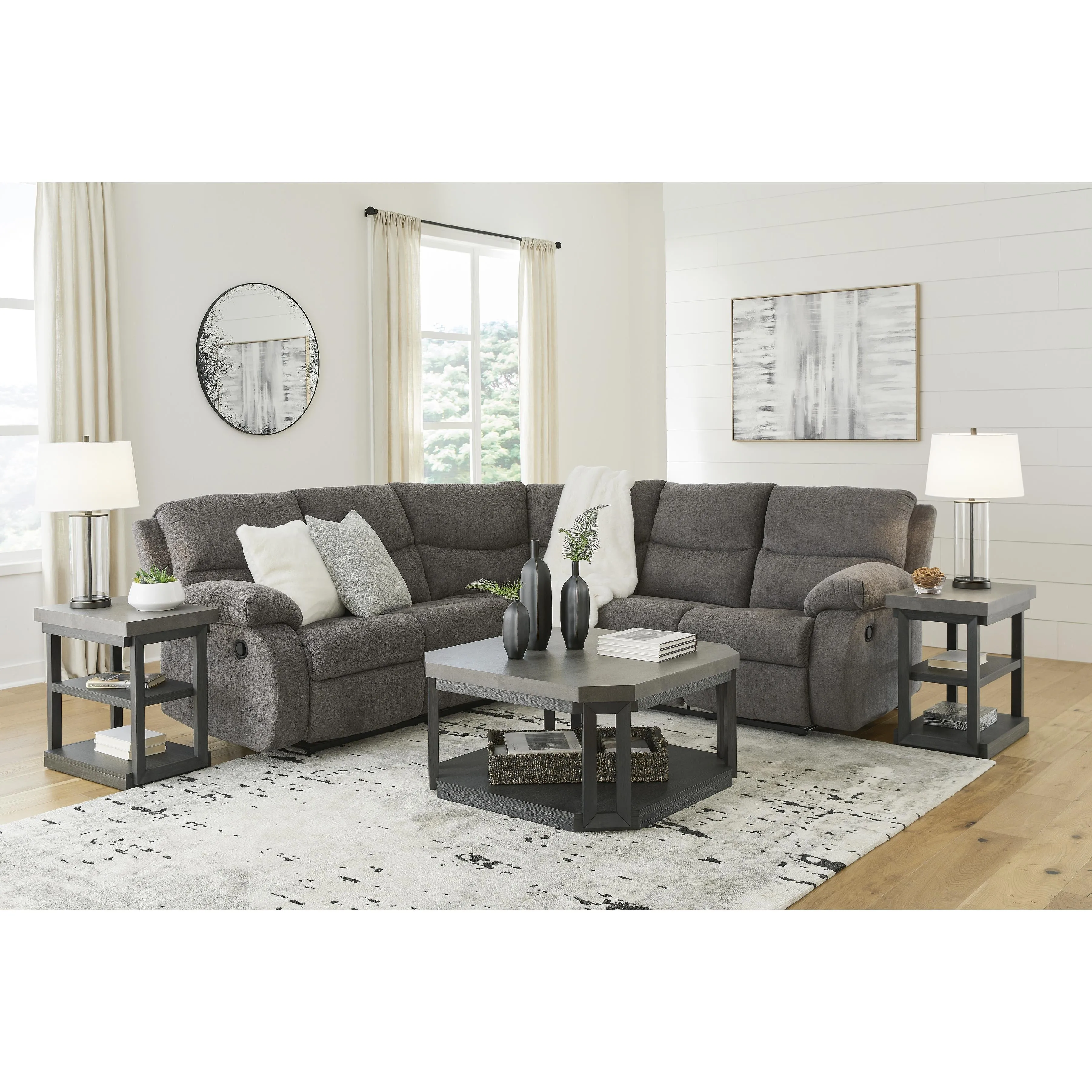 Signature Design by Ashley Museum Reclining Fabric 2 pc Sectional 8180748C/8180750C