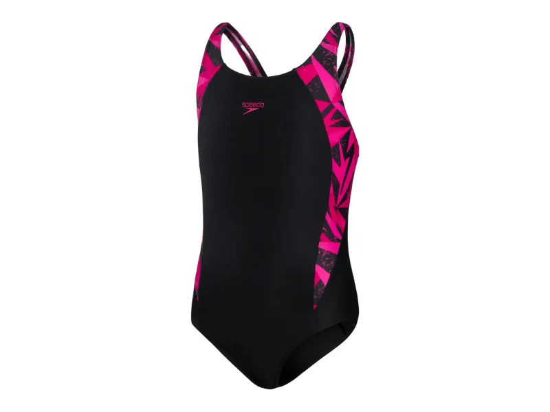 Speedo Hyperboom Girls Swimsuit (Black/Pink)