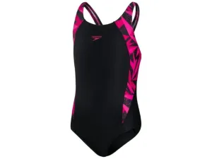 Speedo Hyperboom Girls Swimsuit (Black/Pink)