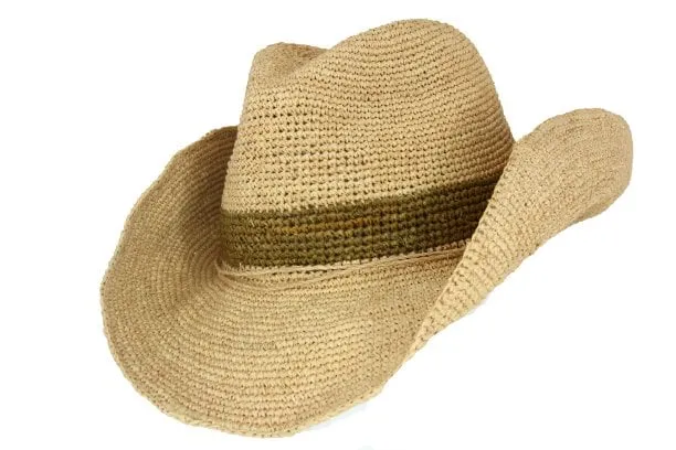 Sundaise Courtney Raffia Cowboy Hat - Natural/Olive