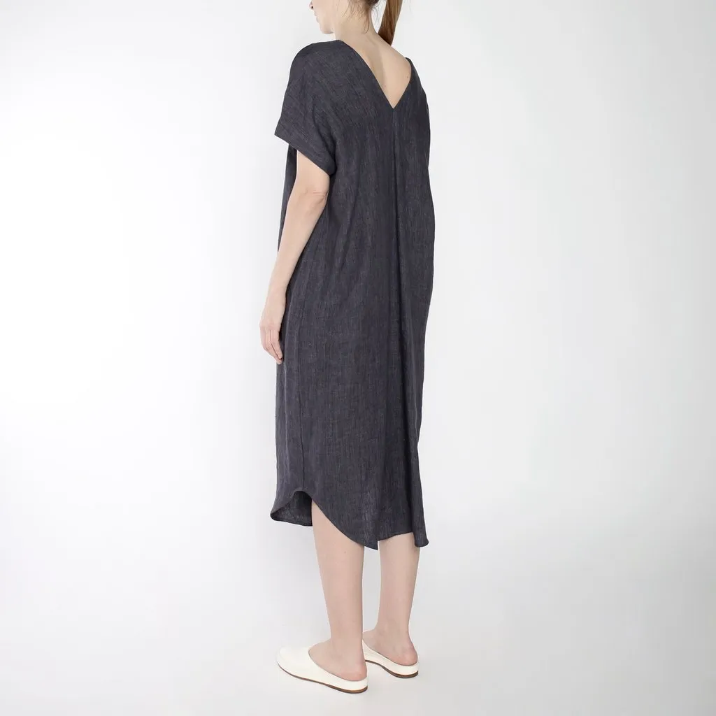 Szeki Signature Linen T-Shirt Reversible Maxi Slate Grey