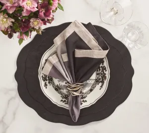 Tailored Placemat in Black Set of 4 by Kim Seybert