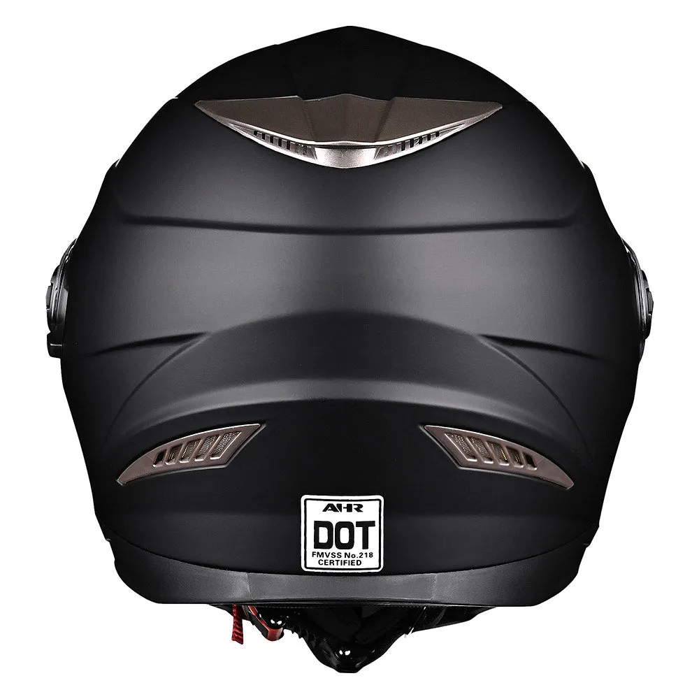 TheLAShop DOT Full Face Motorcycle Helmet Dual Visor ABS Shell Matte Black