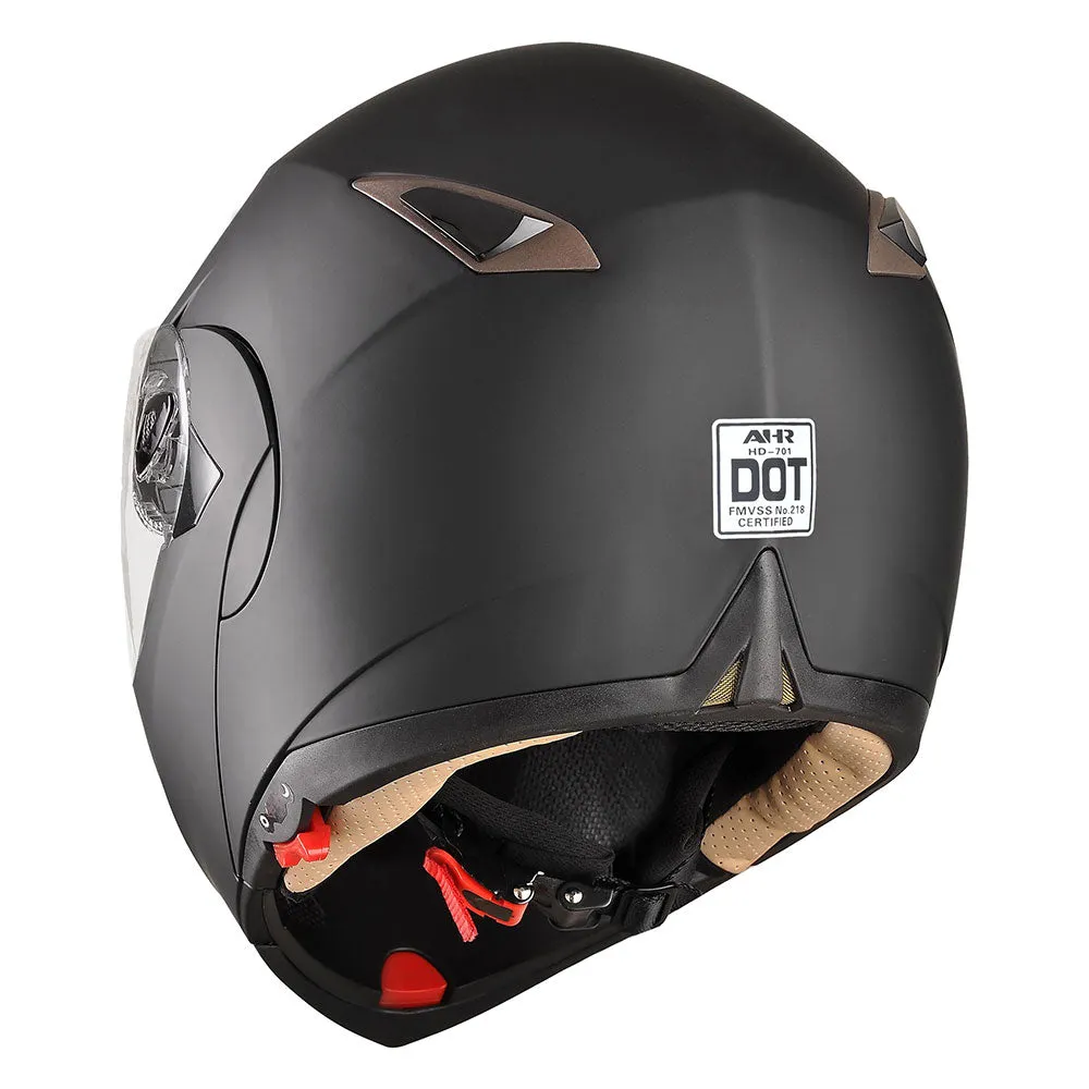 TheLAShop Helmet RUN-M Modular Helmet DOT Full Face Flip up Black