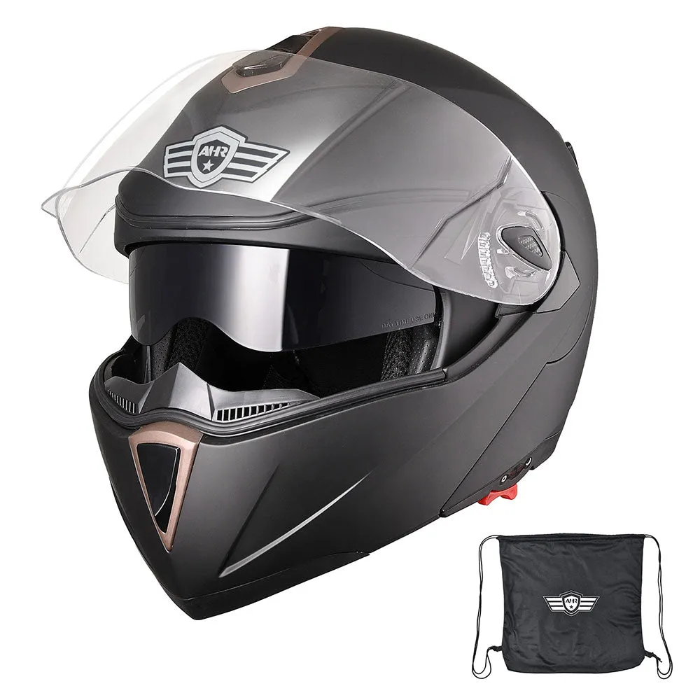 TheLAShop Helmet RUN-M Modular Helmet DOT Full Face Flip up Black