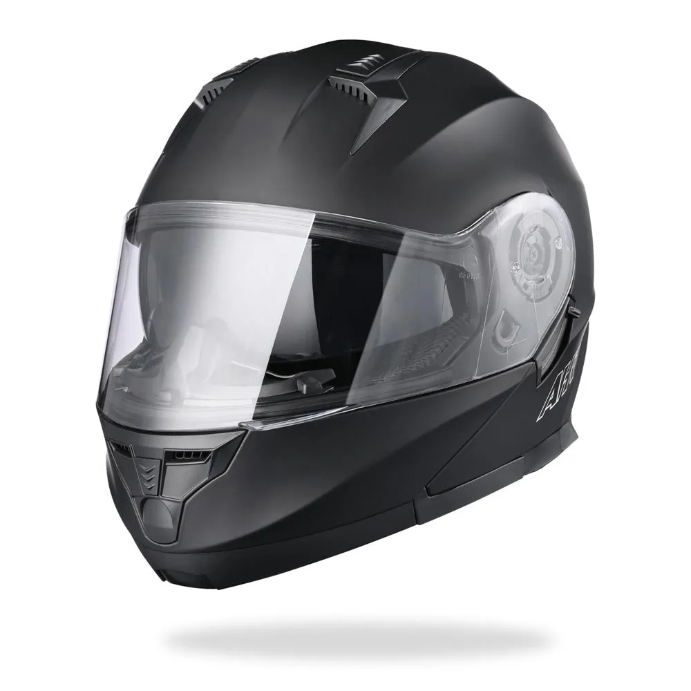 TheLAShop Modular Helmet RUN-M3 Flip Up DOT Matte Black